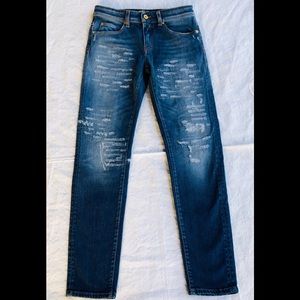 Roberto Cavalli denim skinny distressed jeans